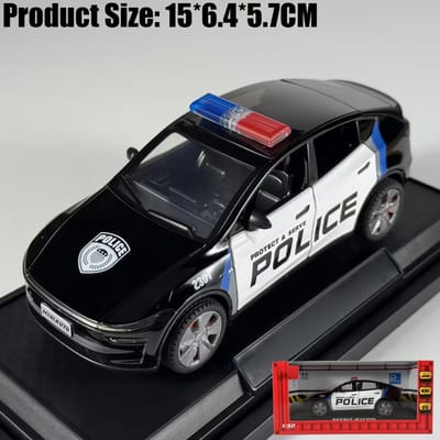 1:32 Politie Model Y Voertuig Legering Metaal Diecast Model Auto Huisdecoratie & Computer Bureaublad Ornament Vakantiecadeau Met Kind