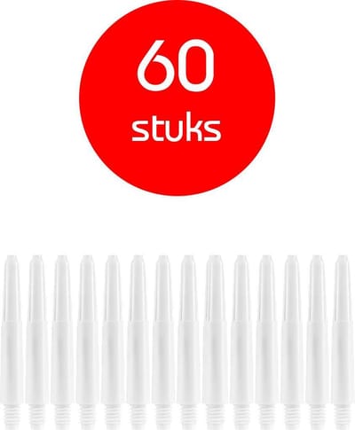 Darts Set - darts shafts - 20 sets (60 stuks) - short - puur-wit - dart shafts - shafts
