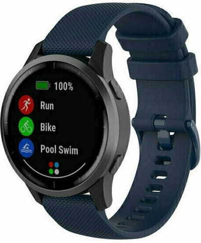 By Qubix - 22mm - Sportband met motief - Donkerblauw - geschikt voor Huawei Watch 3 / 4 / 5 (pro) - 46mm & geschikt voor Huawei Watch GT / GT 2 / GT 3 (pro) / GT 4 (pro) / GT 5 (pro) / GT 6 (pro) 46mm / Ultimate / Ultimate 2