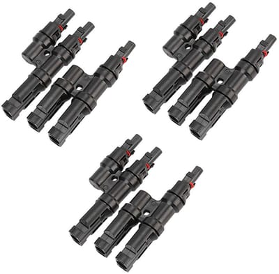 Store_7 - Zonnepaneel Kabel Connector - Aftakconnectoren - Zwart - Geschikt voor zonnepanelen - 3 Paar - Verzilverd Koper