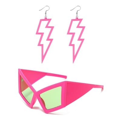 Dailygoods- Zonnebril Retro Motorstijl - Oorbellen Acryl - Modieuze Accessoires - Partij Kleding - Uniek Ontwerp - Roze Kleur - Zonnebrillen