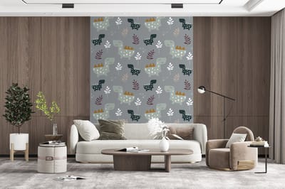Behang - Fotobehang Patronen - Jongens - Kinderen - Dinosaurus - Breedte 165 cm x hoogte 220 cm