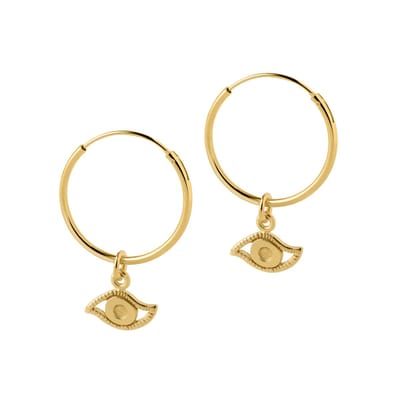 Goud Plated Hoop met Oog 18 MM