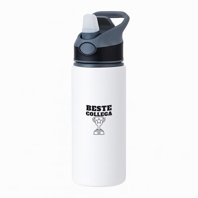 Hacebo® - Beste collega waterfles met rietje zwart - Beste collega - teamgenoot - cadeau - water fles - 650ML