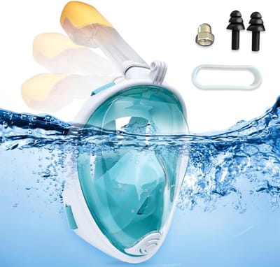 Dailygoods- Snorkelmasker 180 Graden Zicht - Volgelaatsmasker - Lekvrij - Anticondens - Natuurlijke Ademhaling - Eenvoudig Aan Te Trekken - Duikmasker