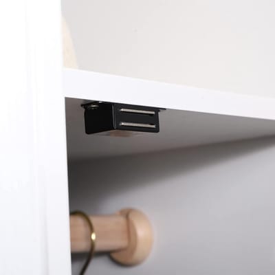 Famanu - Kastmagneten 15 kg roestvrij staal magnetische deurvangst magnetisch voor keuken kast kledingkast kast deur lade vergrendeling (zwart 4 stuks)