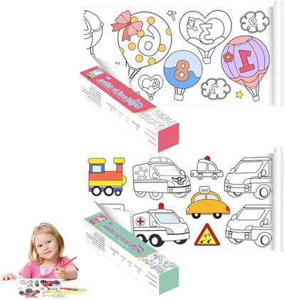 2 Stuks Snijbare Schilderrollen voor Kinderen, 30 x 300 cm Tekenrollen, Zelfklevend Schilderpapier, Kleurrol, Ideaal voor Creatieve Activiteiten en Wanddecoratie