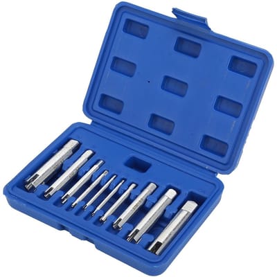 Set van 10 Schroef Extractors voor het Verwijderen van Gebroken Schroeven met Opbergdoos, Ideaal voor Klussen en Reparaties