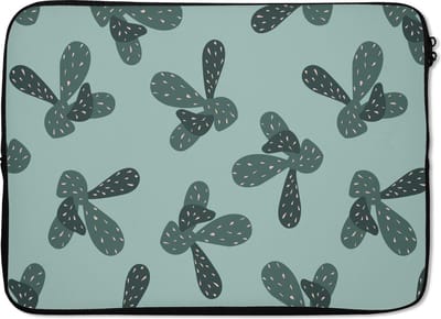 Laptophoes 13 inch - Zomer - Cactussen - Pastel - Laptop sleeve - Binnenmaat 32x22,5 cm - Zwarte achterkant