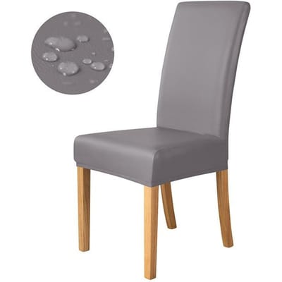100% Waterdichte PU Stoelhoes Anti-Vuil Lederen Stof Elastische Stoelhoezen Anti-Kras Stretch Zitkussen voor Eetkamer 1st 1 Piece