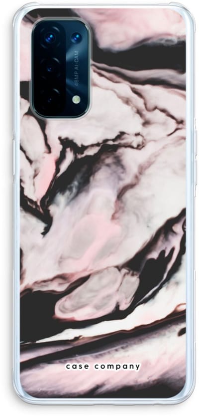 Case Company® - Hoesje geschikt voor Oppo A74 5G hoesje - Roze stroom - Soft Cover Telefoonhoesje - Bescherming aan alle Kanten en Schermrand