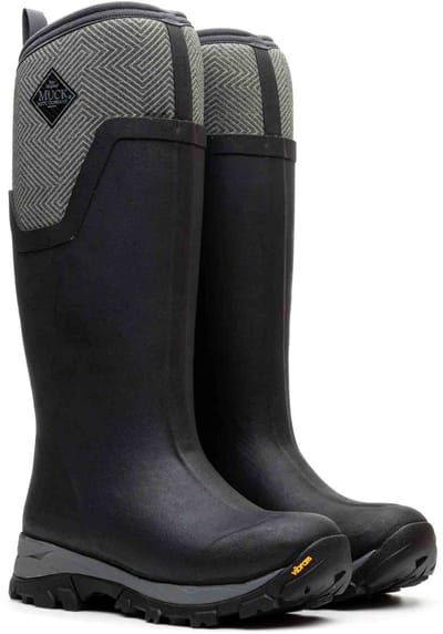 Muck Boot Arctic Ice Tall AGAT | Zwart/Grijs Geometrisch - Regenlaarzen - Maat 36 -
