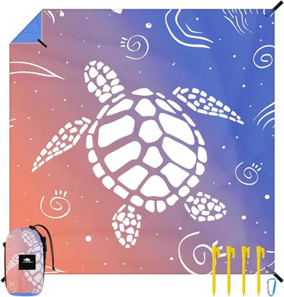 Zandvrije Strandlaken met Sneldrogende Eigenschappen, Inclusief Draagtas en 4 Haringen, Ideaal voor Picknicks, Kamperen en Wandelen, Geschikt voor 3-4 Personen (200x200cm)