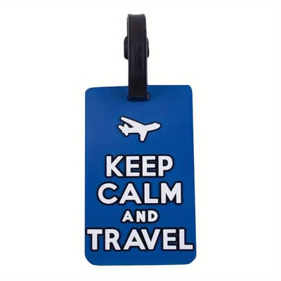 DW4Trading Kofferlabel Keep Calm And Travel Blauw - Reislabel - Bagage Label
