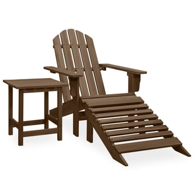 vidaXL - Tuinstoel - Adirondack - voetenbank - tafel - massief - vurenhout - bruin