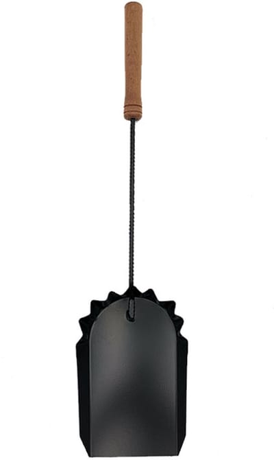 Asschep houtkachel - 54 cm - haardschep - zwart - staal - hout - schep as