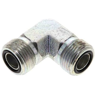 UN 13/16''-16 Buitendraad Verzinkt Stalen L-Fitting 90graden ORFS 630 Bar - Hydrauliek - FL2E-M-EZ-013U-O