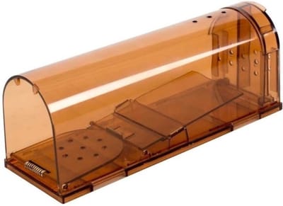 MM Eurotool Diervriendelijke rattenval - doorzichtige kooi - compact ontwerp - 24 x 7 x 9 cm