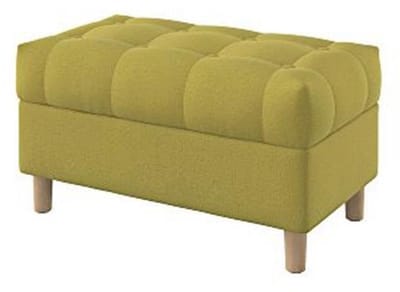 Gestoffeerde Opbergbank met Knooptufting - Multifunctioneel Voetenbankje voor Slaapkamer en Hal - 80 cm - Waterafstotend - Donkergeel