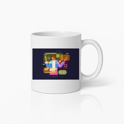 Futuristische Technologie Mok – Moderne Digitale Interface Koffiebeker voor Techniekliefhebbers & Professionals