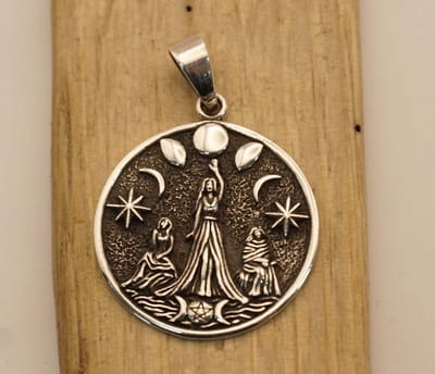 Hanger van 925 zilver 3 goden onder de sterrenhemel - exclusieve sterling zilveren hangertje van 3 goden- zilveren hangers godin- pendant gods silver - leuke zilveren hangers - mannen en vrouwen hangers van zilver - unieke zilveren hangers