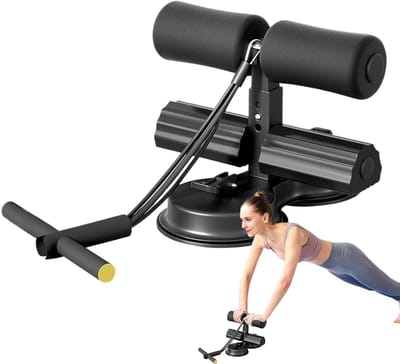 Buiktrainer Hulpmiddel - Sit-up Trainer - Core Trainen - Sterke Zuignap - 27.5 x 14 x 12.5 cm - Zwart