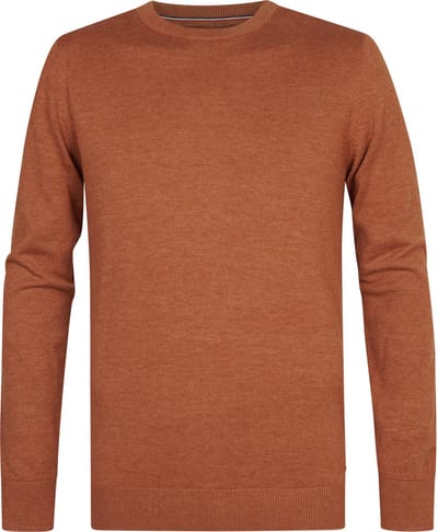 Petrol Industries Trui Heren - Regular Fit - Fijngebreide Trui Mannen - Ronde Hals - 50% Katoen, 50% Acryl - Pullover - Oranje - Maat M