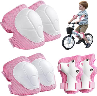 Kinder Beschermingsset - Sport Bescherming - Actief Buiten - 6-delige Set - 3-8 Jaar - Roze