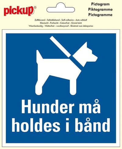 Pickup Pictogram 15x15 - HUNDER MÅ HOLDES I BÅND