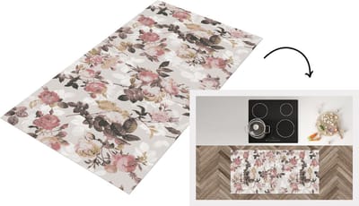 Keukenloper - Loper keuken - Patroon - Bloem - Roze - 120x60 cm - Keukenloper vinyl