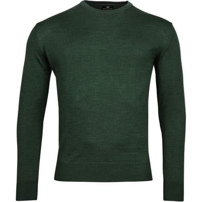 Baileys Trui Crew Neck Pullover Single Knit Uni Merino Donker Groen / male
