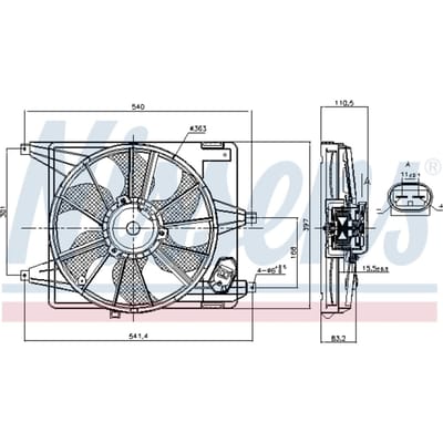 Koelventilatorwiel, motorkoeling NISSENS 85708