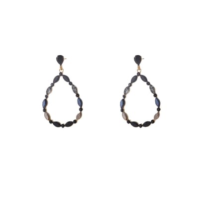 Go Dutch Label Oorknoppen Open Drop Dangle Goud Black