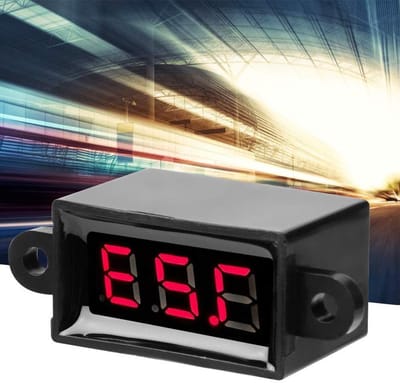 Digitale DC Voltmeter - Spanning Tester Meter - Spanning Controleren - Waterdicht Stofdicht Valbestendig - 0.28 Inch Display - Rood