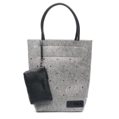 Zebra Trends Natural Bag Kartel - Vilt met Studs Light Grey