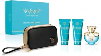 Versace Dylan Turquoise EDT 100 ml + Body Lotion 100 ml + Shower Gel 100 ml + Toilettas Giftset