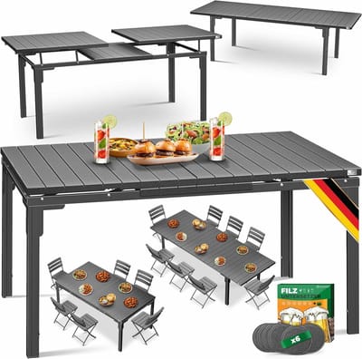 Uittrekbare Tuintafel 180/240 cm voor 8 Personen - Weerbestendig en Onderhoudsvriendelijk