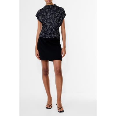 French Connection Zaria Zina Jersey Top Washed Khaki/blk Größe: XS | Hemden Outlet | Damen | Braun