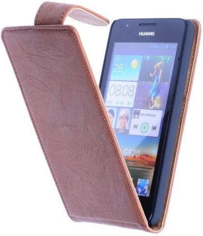 Washed Leer Classic Hoesje - Geschikt voor HTC One Mini M4 Bruin
