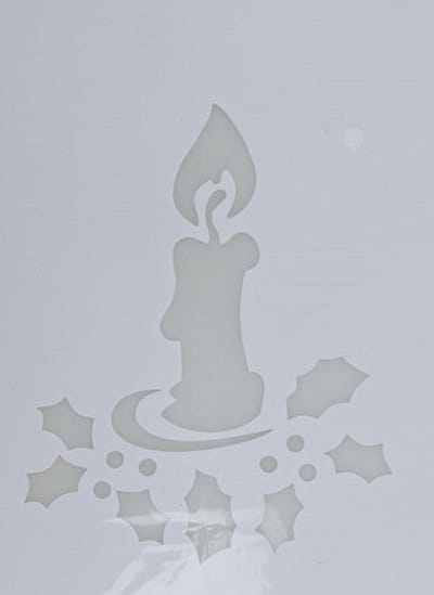 Kerst raamsjabloon kaars - wit - 35 cm - raamdecoratie - kerstversiering - sneeuwspray sjabloon