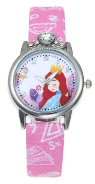 Prachtig Prinsessen kinderhorloge/ peuter horloge - meisjes - roze - 27 mm - I-deLuxe verpakking