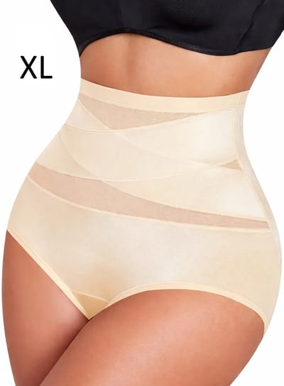 Corrigerend Ademend Ondergoed Met Hoge Taille Voor Dames | Heupliftende Bodyshaper Slipje I Tailletrimmers I Correctie Buik Ondergoed | Maat XL I Beige