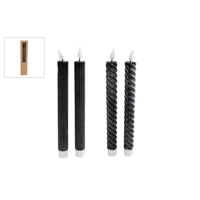 LED Kaarsen Moving Light + Timer 2 Stuks Zwart Assorti