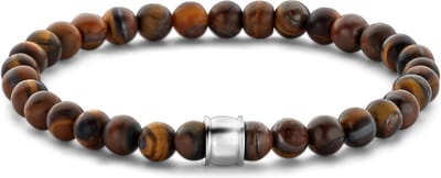 Frank 1967 – Heren Armband – 7FB-0748 - kralenarmband heren tijgeroog - mat