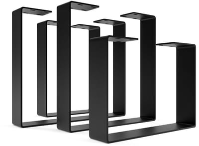 Dailygoods- Tafelpoten Stabiel - Meubelverhoger - Hoogwaardig Plat Staal - Verstelbaar - Matte Poedercoating - Belastbaarheid 100 kg per Poot - Meubelpoten
