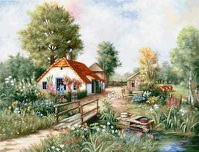 Luca-s kruissteek borduurpakket dorpslandschap bu4011