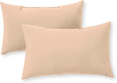 Rechthoekig decoratief sierkussen voor buiten 48 x 30,5 cm - 2 stuks - lichtbeige/roze
