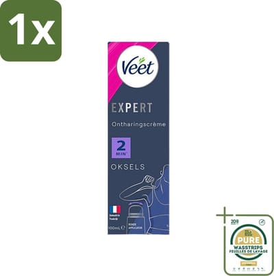 1 x Veet Expert - Ontharingscrème met applicator - Oksels - Alle huidtypes - 100ml- Ontharing - Haar Verwijderen - Oksels Ontharing - Huid Ontharing - Ontharingscrème