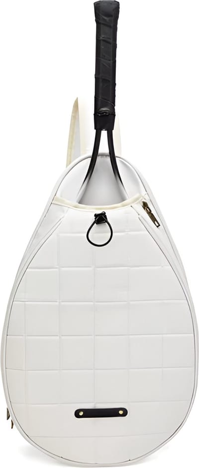 CarryQuest® - Tennistas - Tennisracket Schoudertas - Wit - Polyester - Squash - Tennis Rugzak - Badminton - Pickleball - Padel - Racketsporten - Duurzaam en Stijlvol