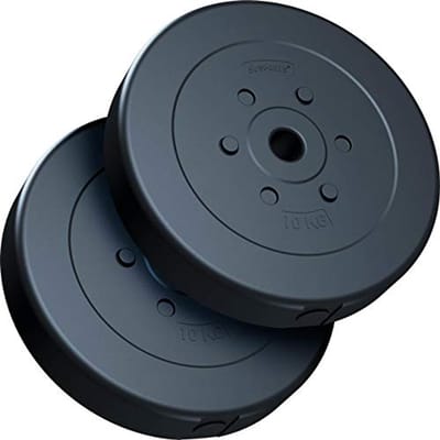 Halterschijvenset 10/15/20/30/40 kg - Kunststof Gewichten voor Krachttraining en Fitness - 30/31 mm Boring